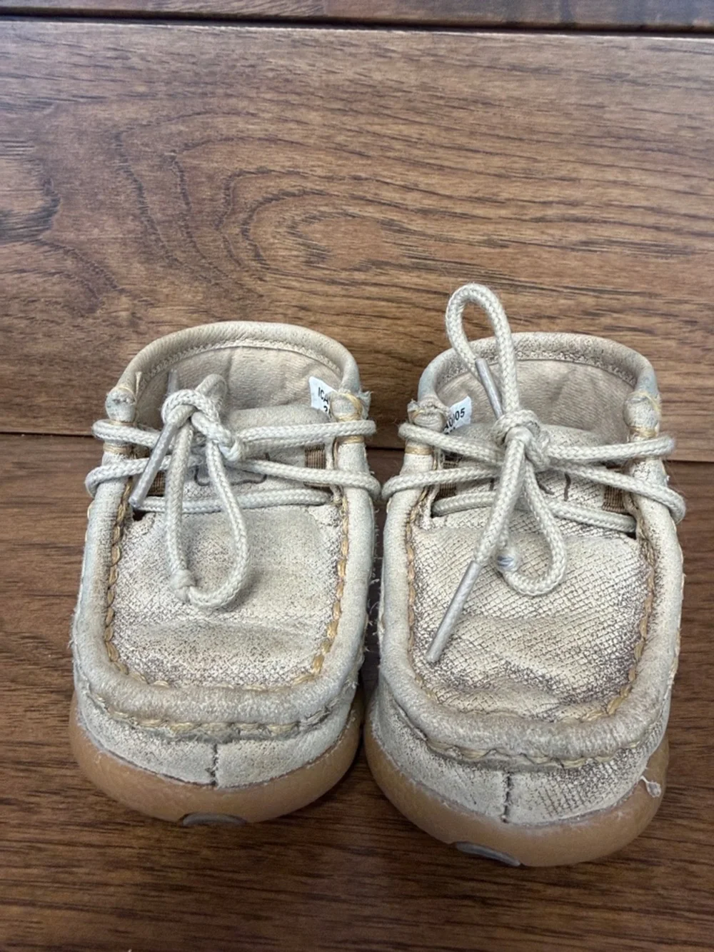 Twisted X Kids Beige Canvas Moccasin Boots